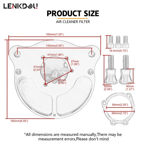Chrome Smooth Air Cleaner Intake Filter For Harley Electra Glide Road King 93-07
