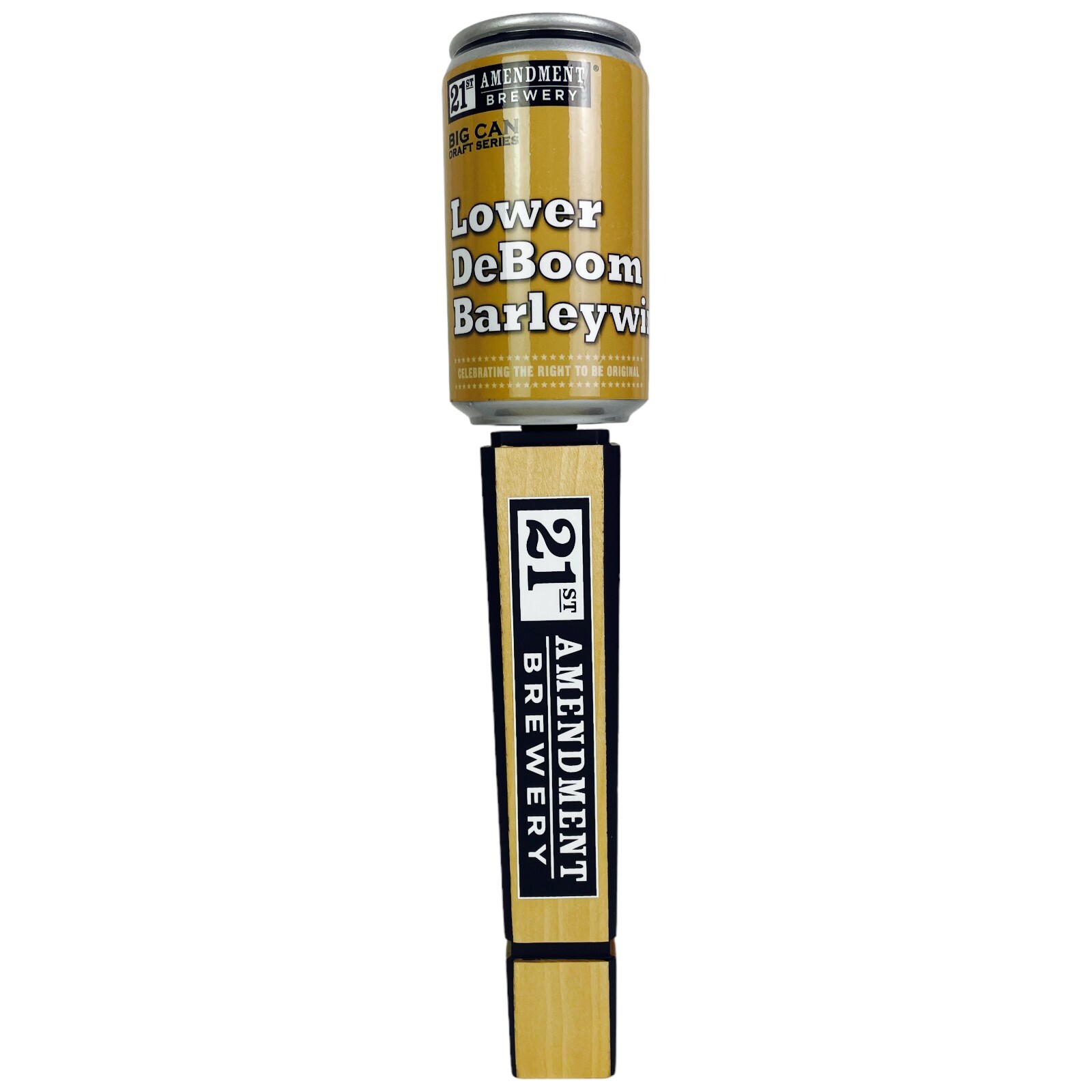 21st Amendment Brewery  Tap Handle Lower DeBoom Barleywine Can 11.5