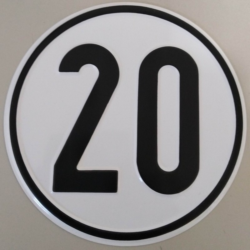 Geschwindigkeitsschild 20 Km/H - 20 Kmh Schild Aus Alu
