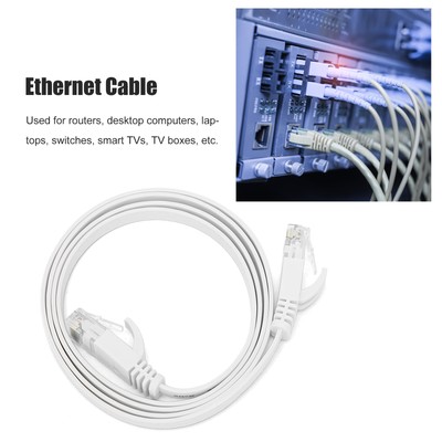 Ethernet Cable CAT6 Gigabit 8 Core Twisted Pair Network Jumper Flat Copper W AD5