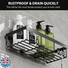 Moforoco Shower Caddy Shelf Organizer Rack, Self Adhesive Black Bathroom Shelves Basket, Home Farmhouse Wall Inside Organization and Storage Decor Rv Accessories, First Camper Apartment Essentials