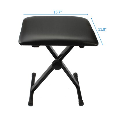 Double Tube Piano Keyboard Stand Adjustable Heavy Duty X Style Piano Bench Seat