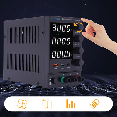 DC Power Supply Variable 30V 5A Adjustable Switch Bench 4-Digits Output 110V US