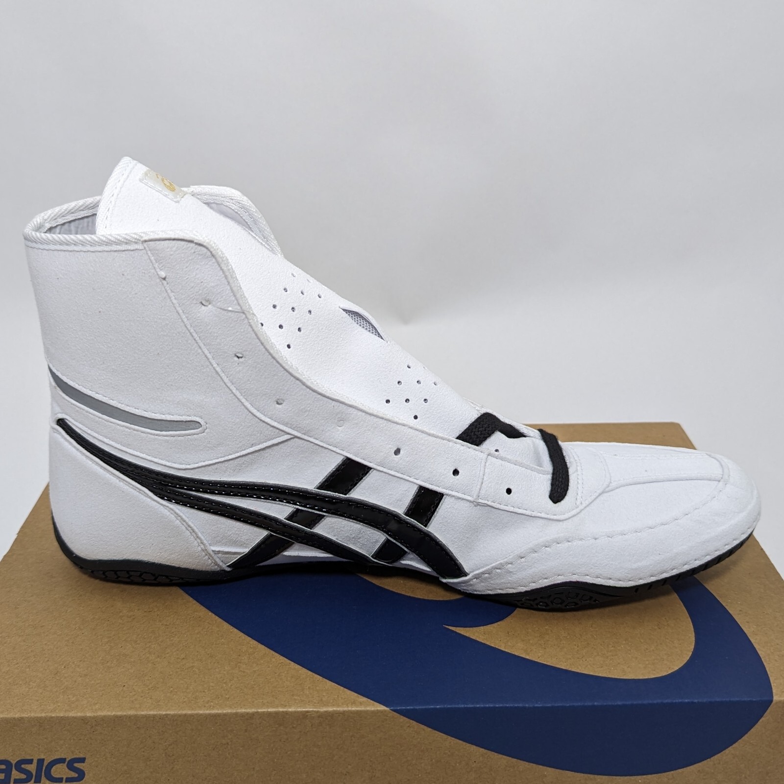 Pre-owned Asics Wrestling Shoes 1083a001 White/black(silver) Ex-eo(twr900) Successor Aw:sv In White,black(silver)