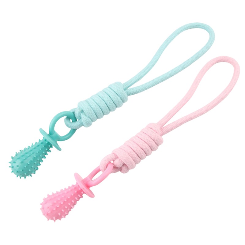 Dog Rope Toy for Aggressive Chewer Cotton Rope with Rubber Head Dog Chew Toy