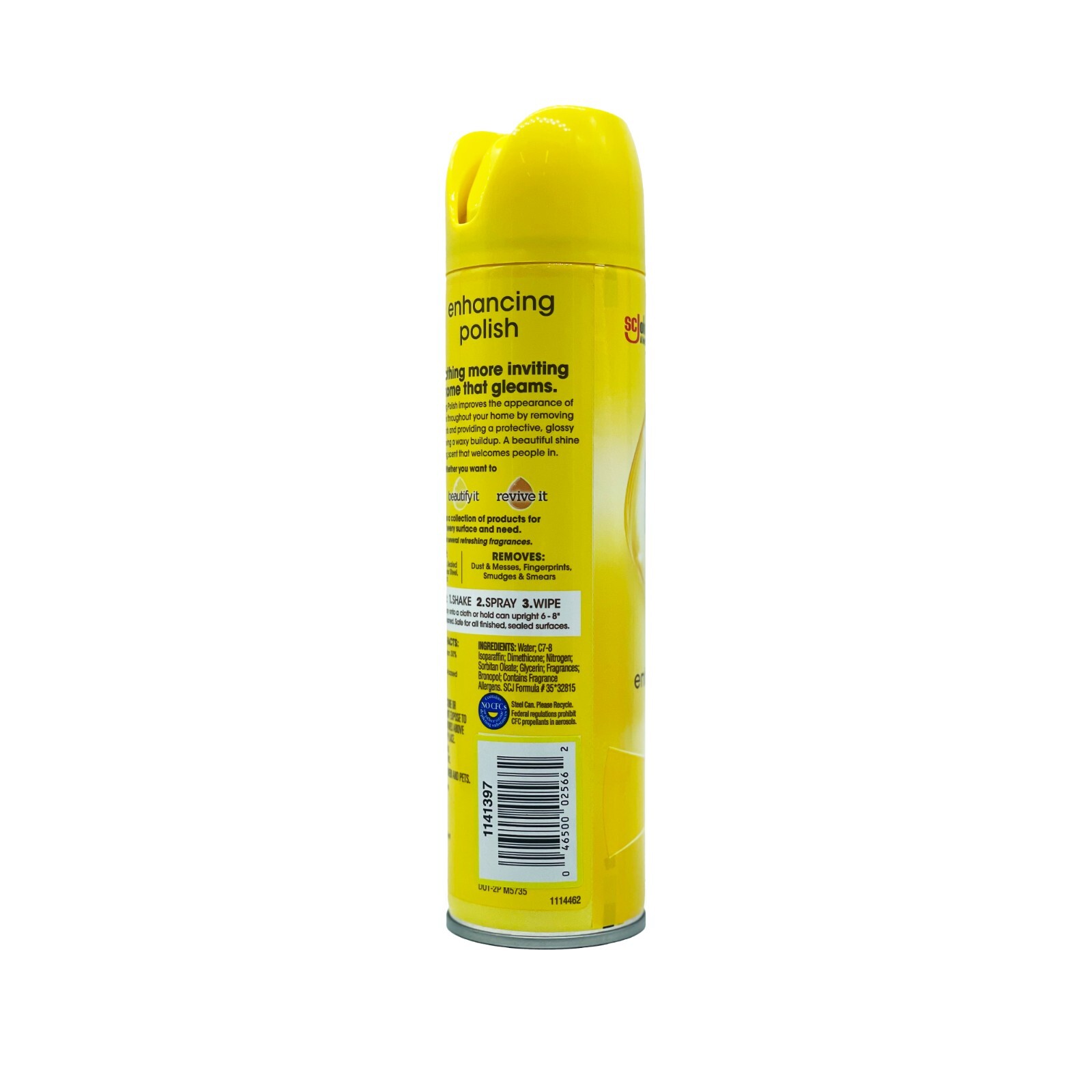 Pledge Furniture Polish 9.7 Oz Beautify It Lemon Spray Shines & Protects Wood