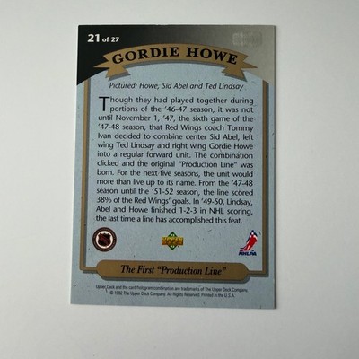 1992 Upper Deck Hockey #21 Gordie Howe Hockey Heroes