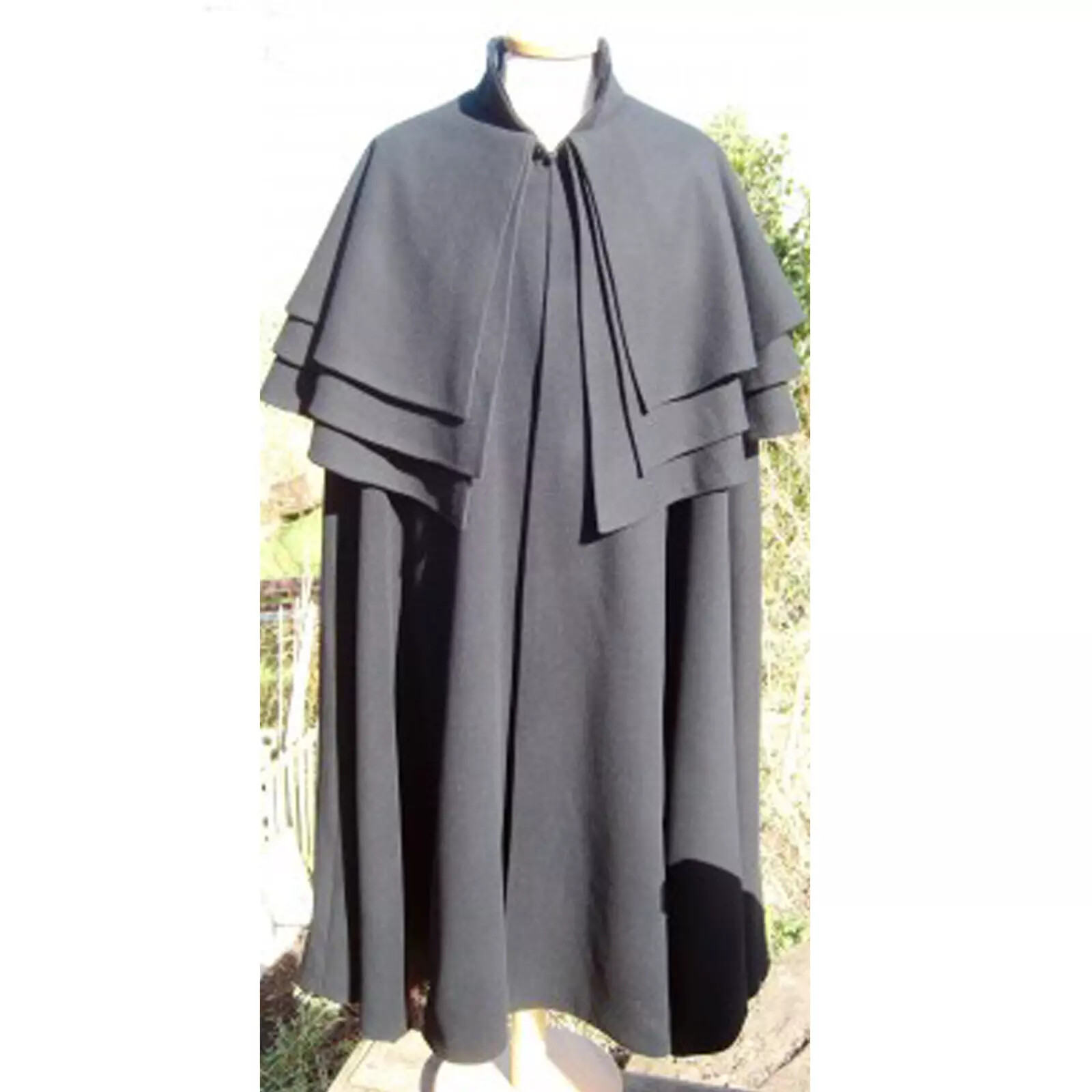 Pre-owned 100% Gray Garrick Cape Coachman High Way Men Cloak (garrick Cape),only Outer Coat