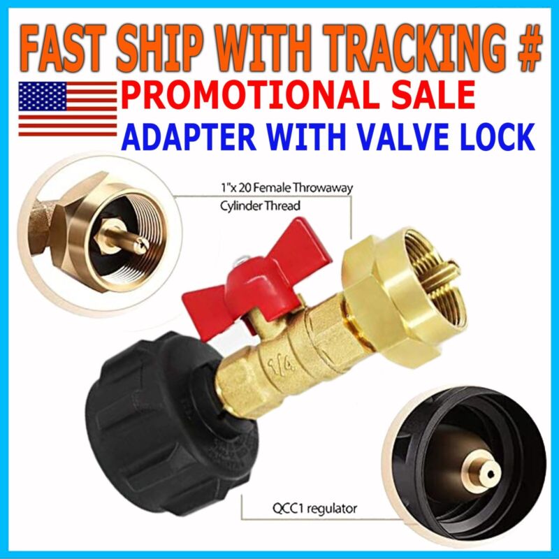 QCC1 90 Degrees Propane Refill Pressure Elbow Adapter & On-Off Control Valve 1LB