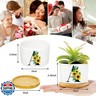 Sunflower Succulent Plant Pots 3 Inch Ceramic Cactus Flower Pots Personalized Initials R Sunflower Gifts for Women Mom Sister,Birthday Housewarming,Wedding,Window Garden Desk Decor
