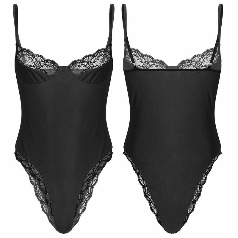 Sissy Men's Bra Leotard Lingerie Lace Thong Bodysuit Bodycon Jumpsuit Nightwear eBay