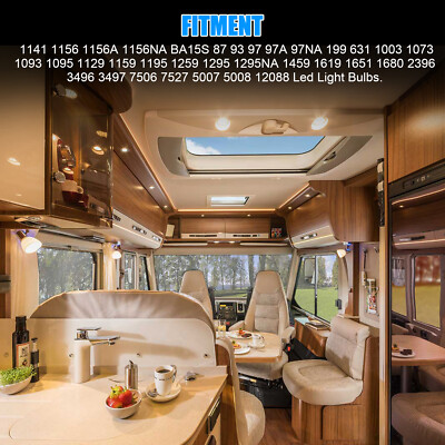 20x Super Bright White 1156 1141 1003 RV Trailer 21-SMD LED Interior Light Bulbs