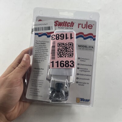 Rule 37A SuperSwitch Bilge Float Switch Without Fuse Holder Boat Light Use
