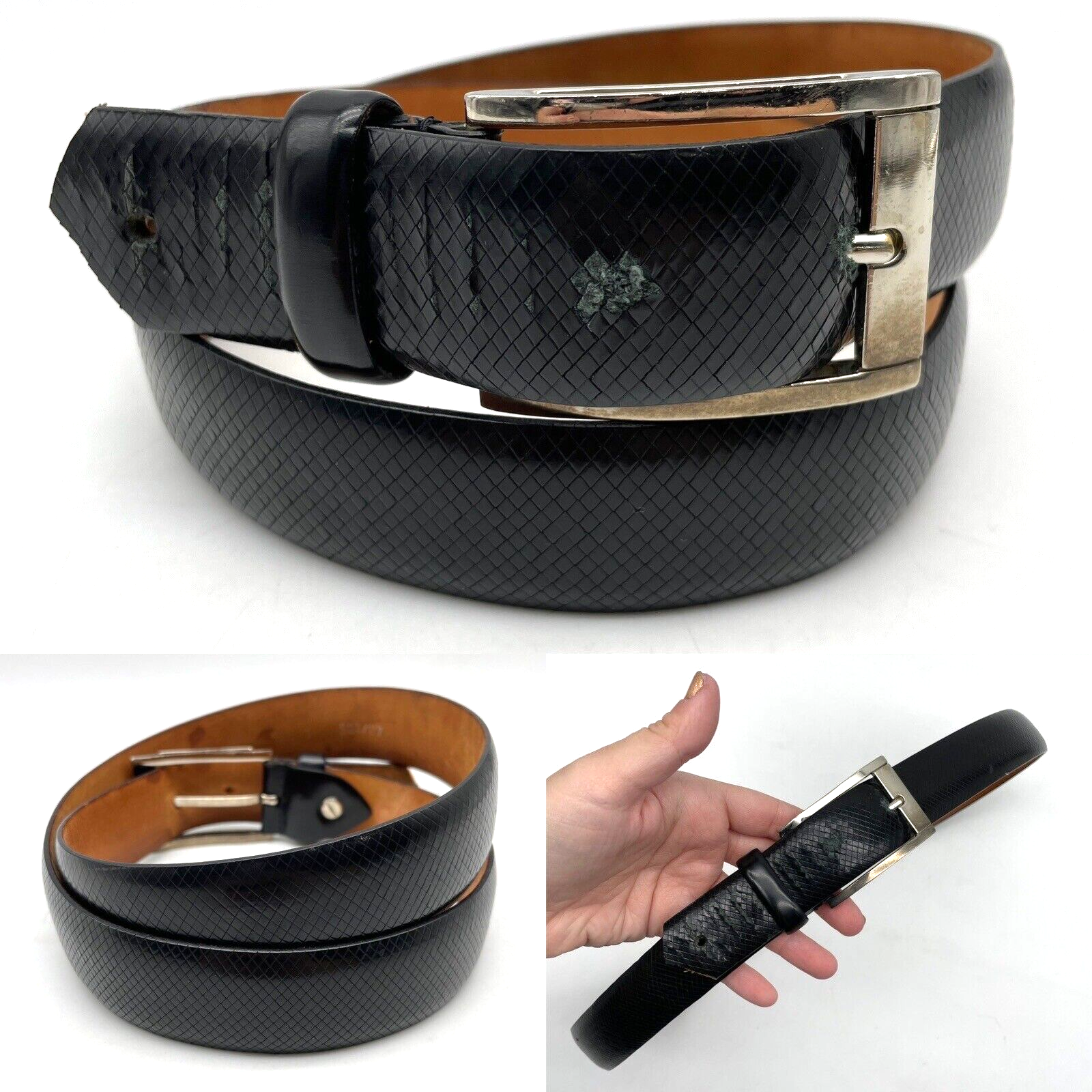 Vintage 90s Stefano Piazza Black Genuine Italian Leather