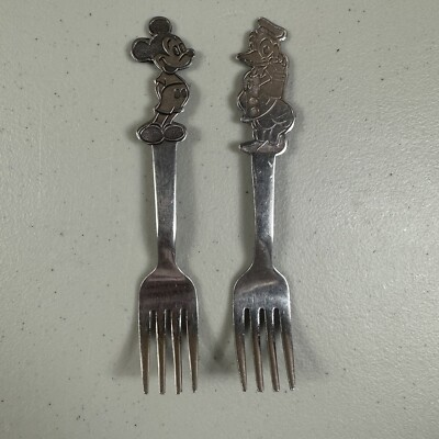 Vintage Walt Disney By Bonny Stainless Set Fork Mickey Mouse Donald Duck