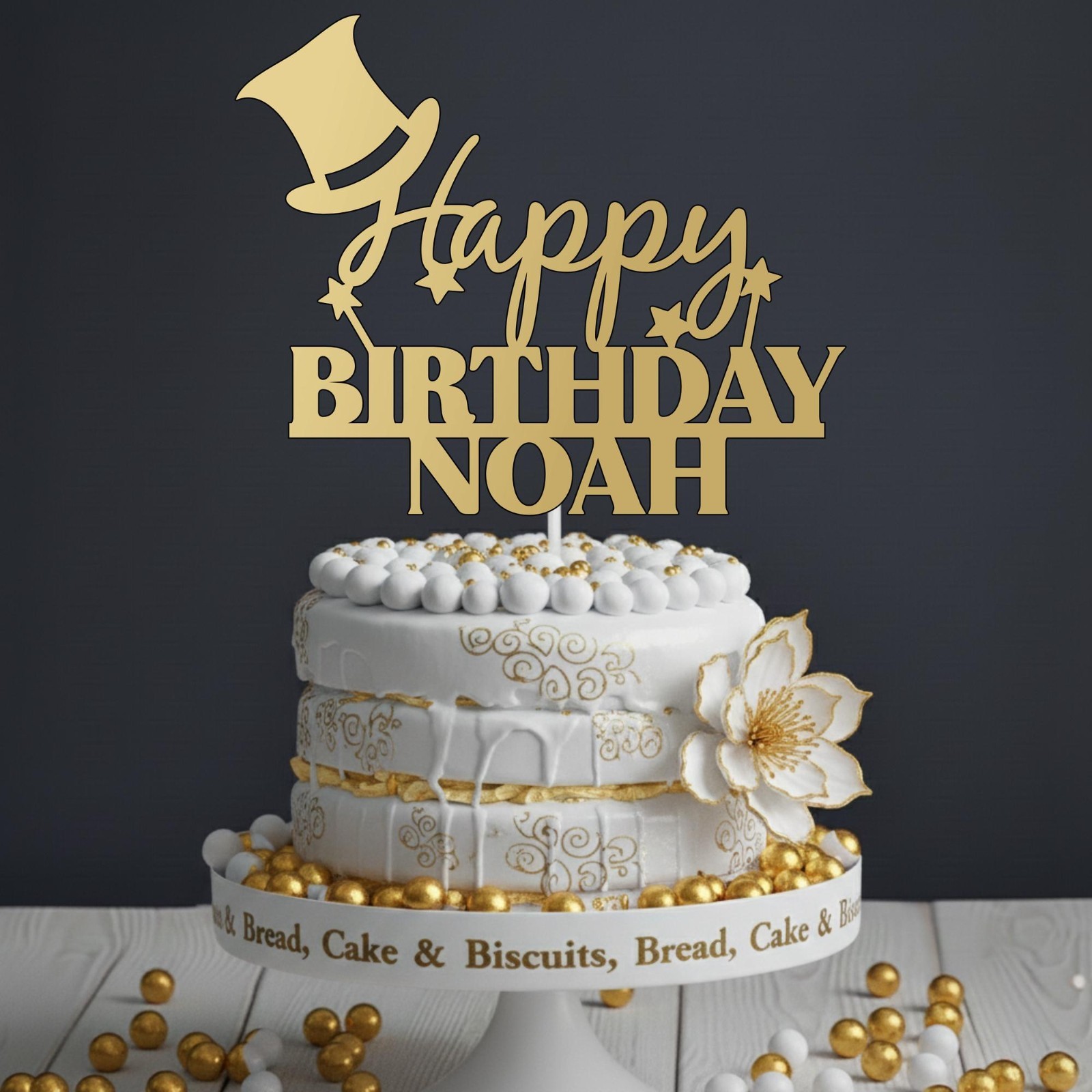 Magic Magician Personalised Custom Happy Birthday Acrylic Cake Topper Party Deco