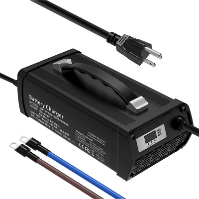 Power Queen 14.6V 40A Smart LiFePO4 Charger for 12V 100Ah 200Ah Lithium Battery