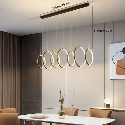 Modern Chandelier Pendant Lamp LED Geometry Kitchen Island Hanging Ceiling Light