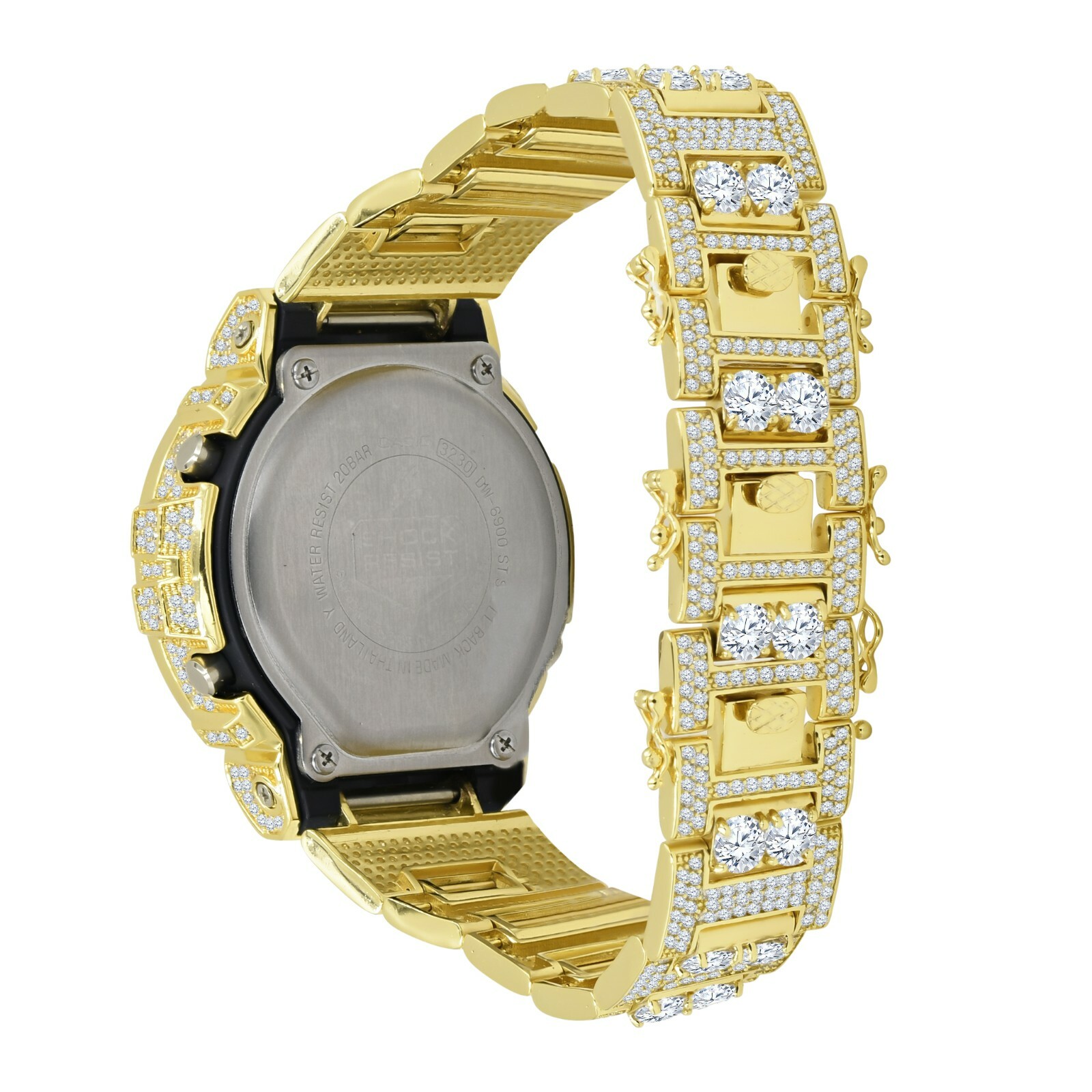 Pre-owned Casio Solitaire Custom Authentic  G-shock Dw 6900 Yellow Gold 2 Tone Men's Watch