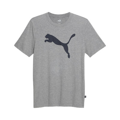 Футболка с круглым вырезом и коротким рукавом с логотипом Puma Essential Cat, мужские серые повседневные топы 67