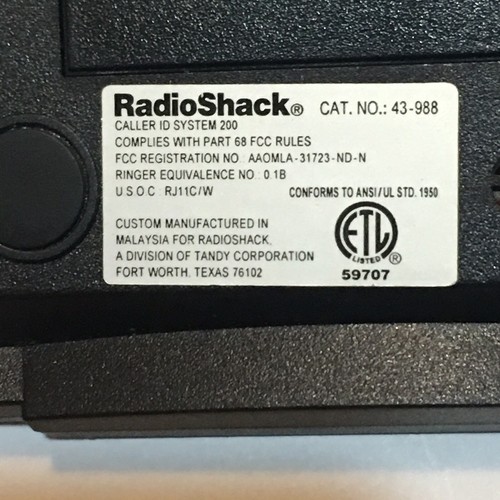 Radio Shack Caller ID System 200.