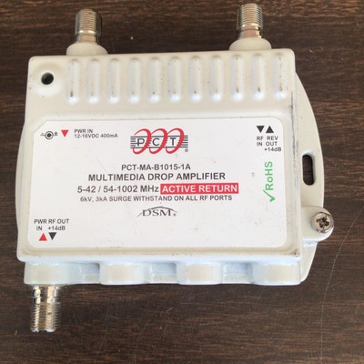 PCT Multimedia Drop Amplifier DSM Signal Booster HDTV Antenna Cable TV Powered