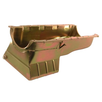 Milodon Oil Pan Steel Gold Iridite 7 qt. Chevy BB Mark V Camaro Chevelle Nova