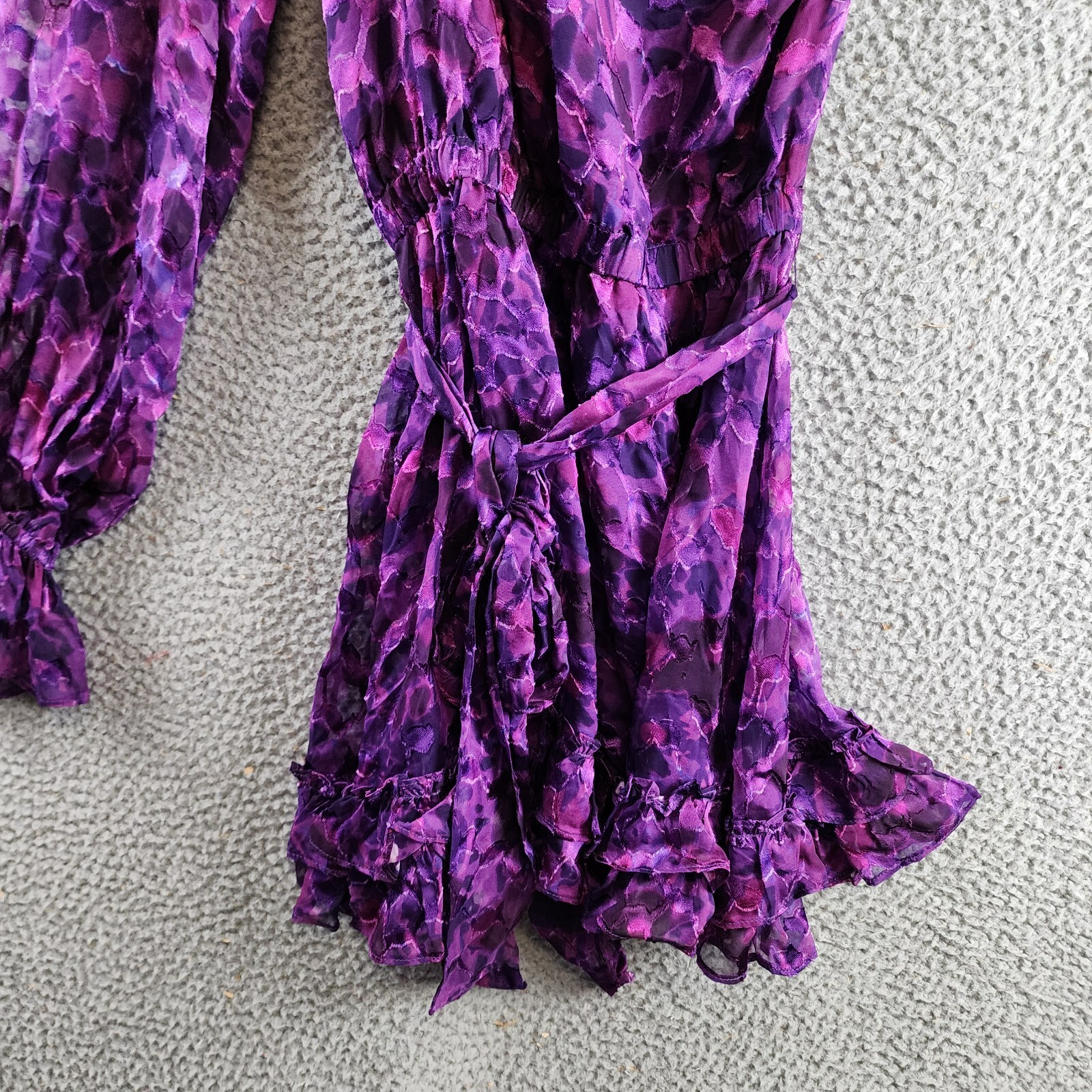 Ramy Brook Michelle Silk Blend Asymmetric Tie-Waist Minidress Women's 00 Purple - Picture 13 of 14