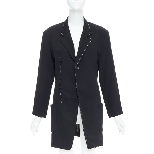 Y's Yohji Yamamoto  黒　パンスーツ M〜Ｌ　ウール YOHJI YAMAMOTO Y's black wool cotton twill flap pocket