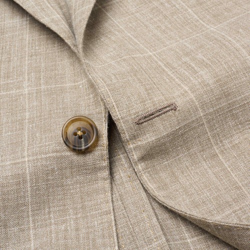 Pre-owned Sartoria Partenopea For Drinkwater's Gray Windowpane Linen Jacket Current M