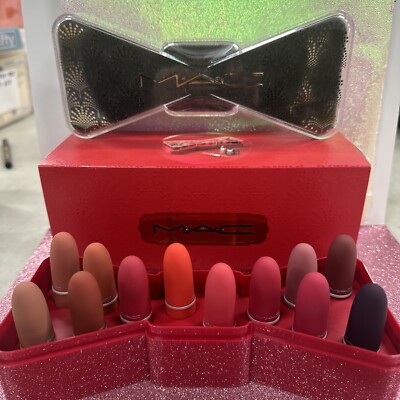 MAC Lipstick Vault 12 pc Set NEW Limited Celebrate In Color Powder Kiss New!!