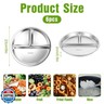 6 Pack Stainless Steel Kids Plates Round Divided Plates 3 Sections Diet Control Dinner Tray Compact Food Serving Tray 9 Inch Unbreakable Platter Metal Dish for Adults Picky Eaters Campers Lunch Snack