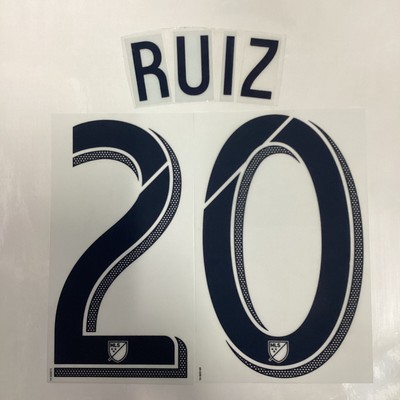 L.A Galaxy Home  Ruiz 20 2018 Authentic Soccer Name Set