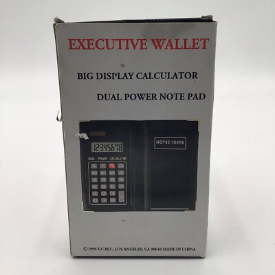 Vintage 1996 Executive Wallet Model AA209 BIG Display Calculator