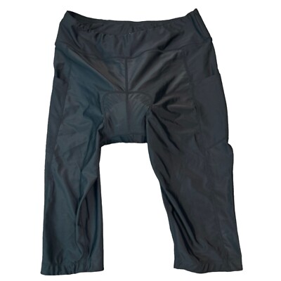 Baleaf Women's XL (28'' Waist) Black Flyleaf Padded Cycling Shorts 12'' Inseam