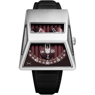 Xeric Vendetta X Wandering Hour Automatic Black Oxblood Watch - Brand New