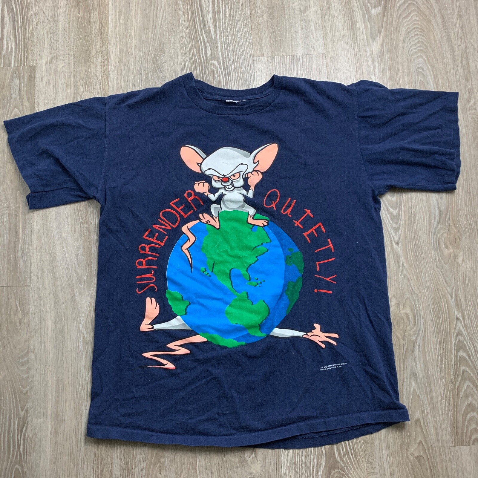 

Changes Animaniacs Pinky And The Brain Vintage 1995 Футболка с рисунком темно-красная, Синий