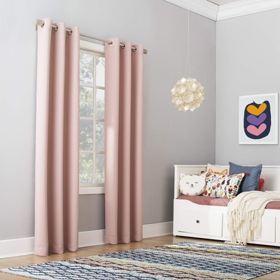 Sun Zero Riley Kids Bedroom Blackout Grommet Curtain Panel 40'' x 63'' Surf Blue