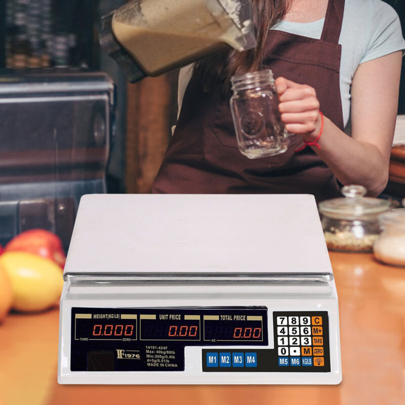 Kariyer 88lbs Commercial Price Scale Electronic Weighing Digital Food Kitchen 