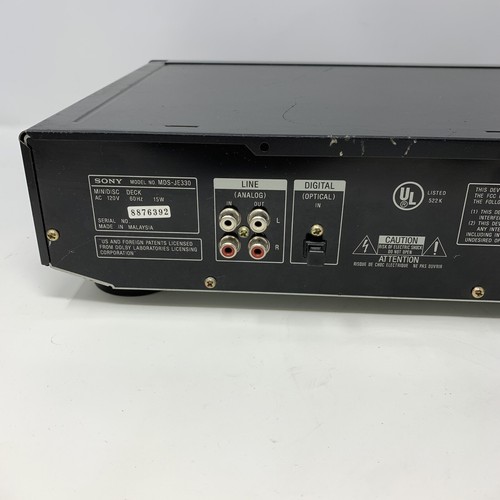 Sony MDS-JE330 MiniDisc Recorder Player Black Tested Working