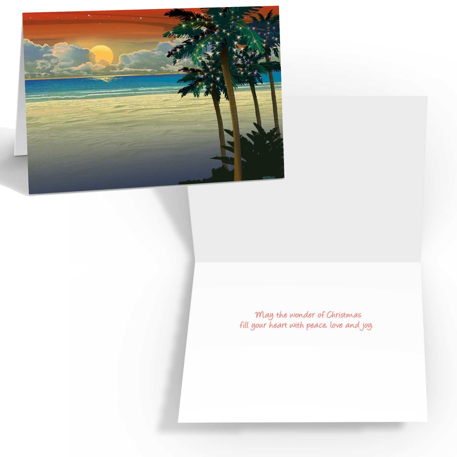 Tropical Christmas Card Variety Pack - 15 Beach Cards & Envelopes - Assorted-86