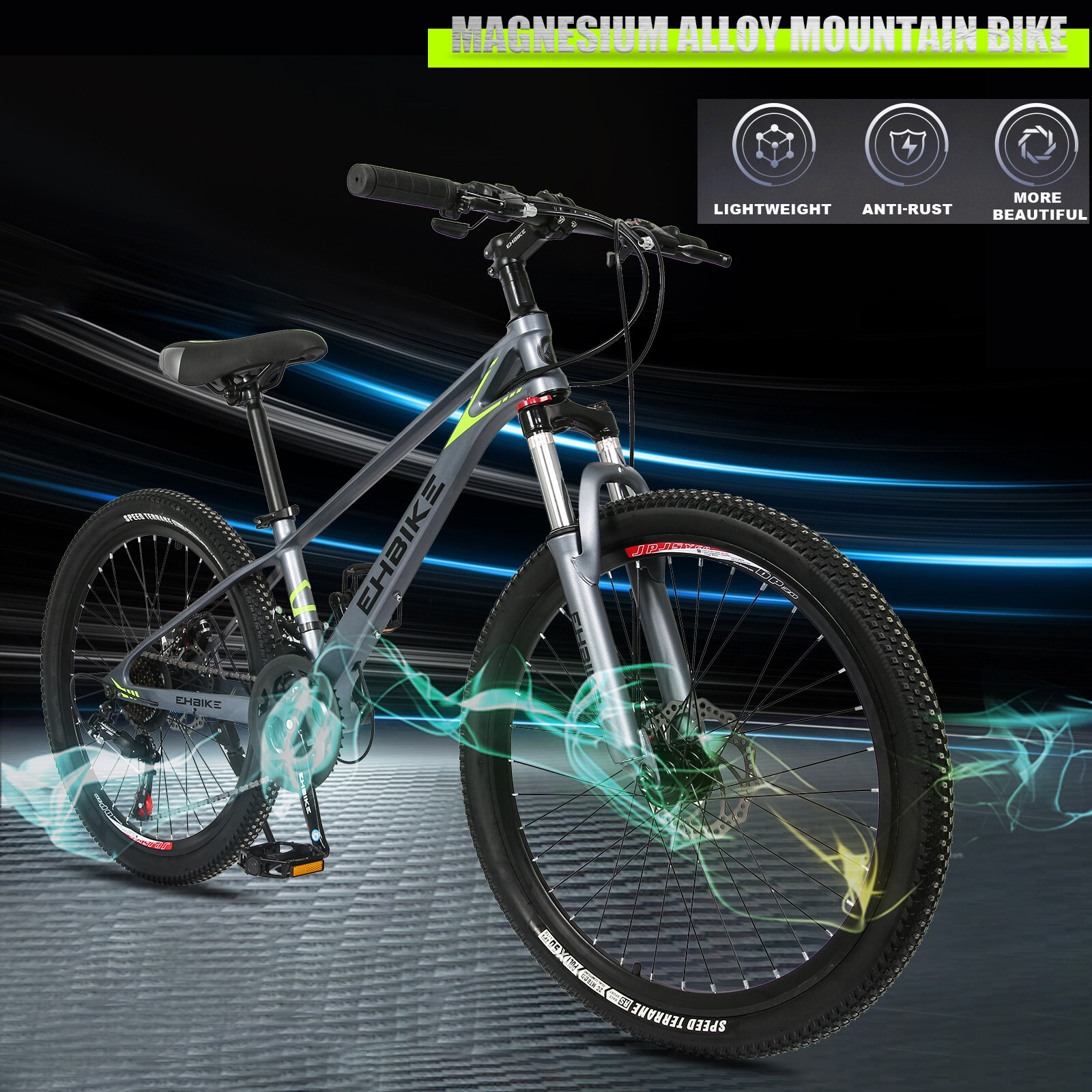 24-Inch 21-Speed Mountain Bike Magnesium Alloy Frame Whole Body Paint Outdoor