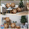 HunnmingRe 4 Pcs Christmas Throw Pillows Plush Snowflake Shaped Pillow for Christmas Winter Holiday Party Outdoor Bedroom Living Room Cushion Couch Sofa Decoration