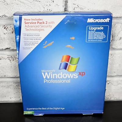 Microsoft Windows XP Professional Full English w/SP2 Retail Big Box NEW SEALED