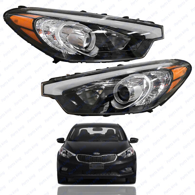For 2014 2016 Kia Forte LX EX & Forte5 Halogen Headlight Left Right Pair 2pc 