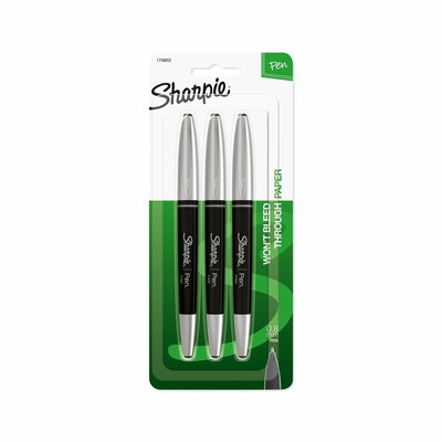 Sharpie Sharpie Grip Pens Fine Point 3-Pack Black 1758052 