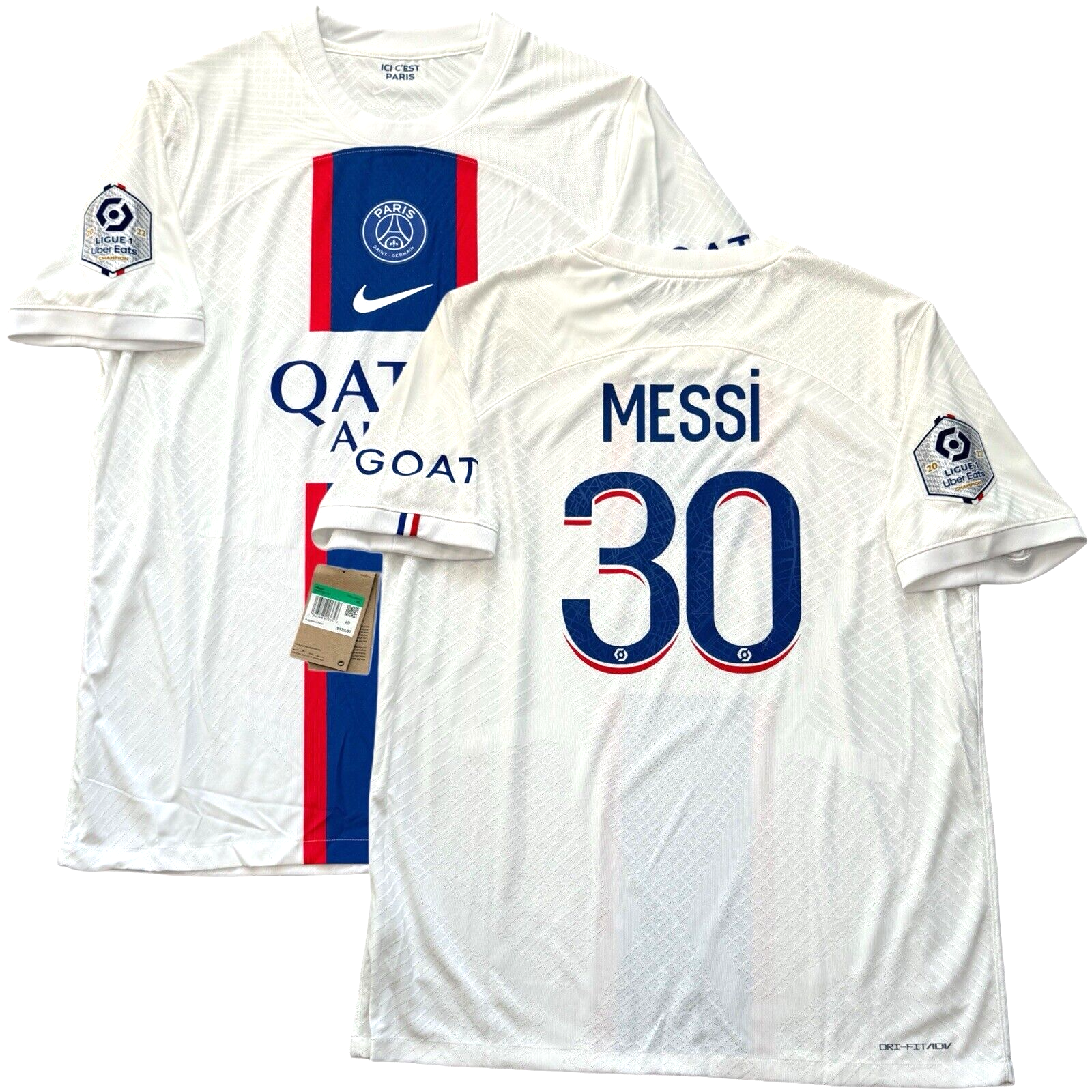 2022/23 PSG Authentic Third Jersey #30 Messi XL Vapor Player