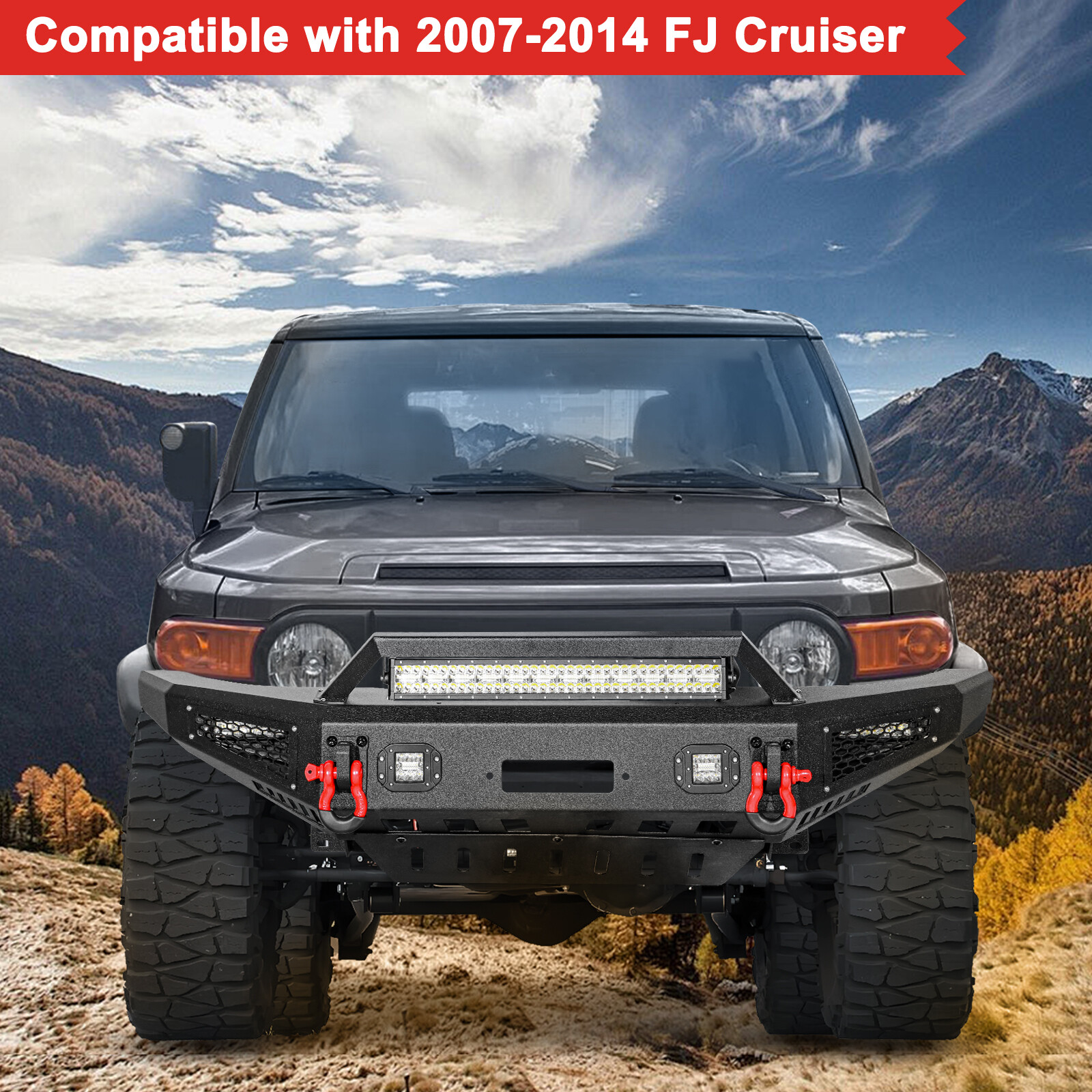 パーツ FJ For 2007-2014 Toyota FJ Front & Rear Bumper w/ Winch Plate