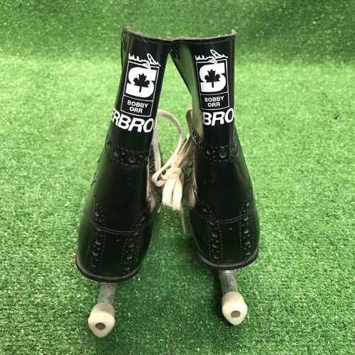 vtg Sherbrooke Bobby Orr Ice Hockey Skates Sz 4 Black Rally Pro Mint Cond wow