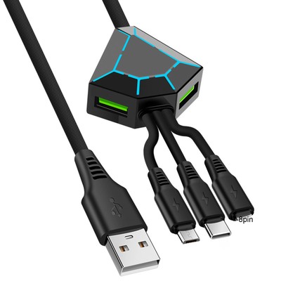 Multi-device Charging Cable for Multiple Devices High Speed 5-in-1 Data with Led